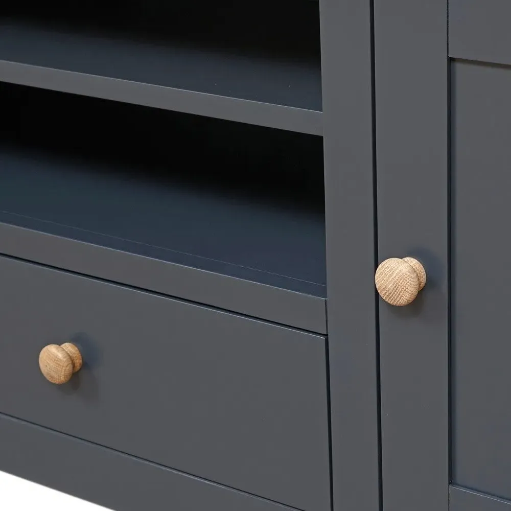 Chester TV Unit with Storage - Charcoal, Oak