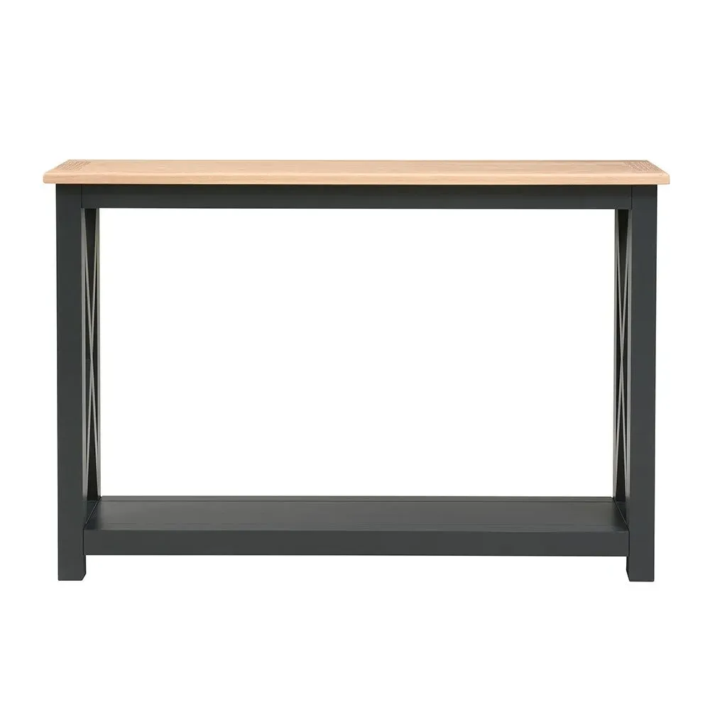 Console Table - Charcoal, Oak
