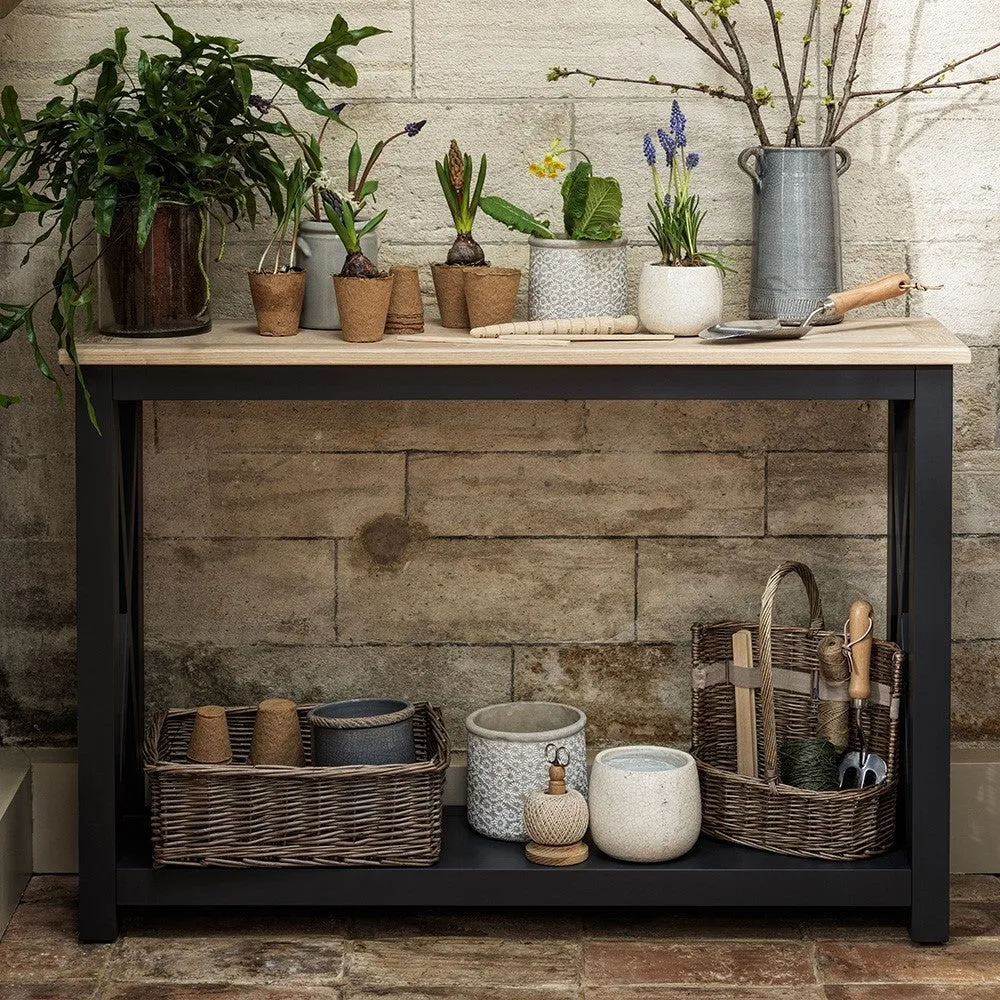 Console Table - Charcoal, Oak