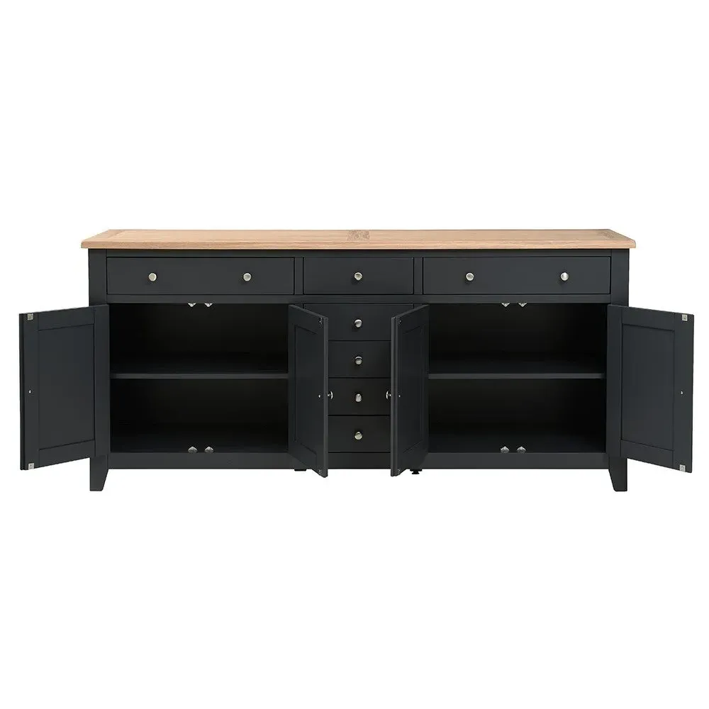 Grand Sideboard - Charcoal, Oak