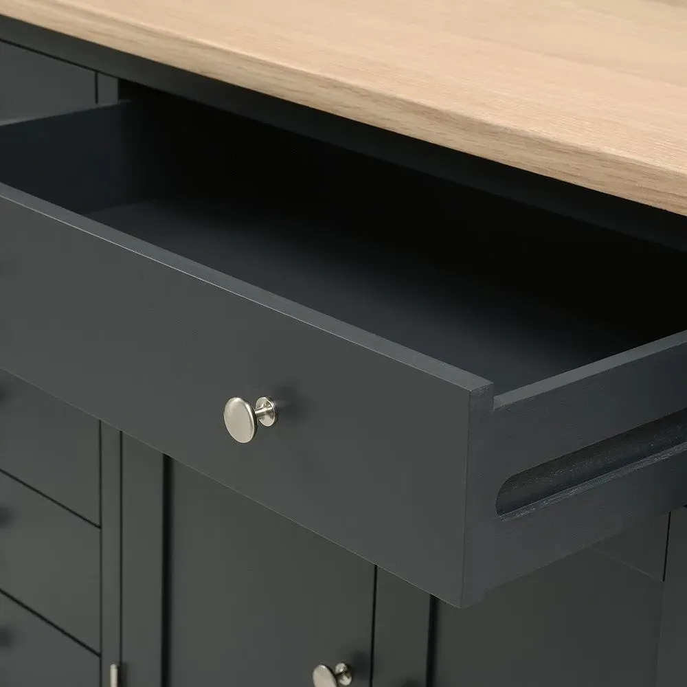 Grand Sideboard - Charcoal, Oak