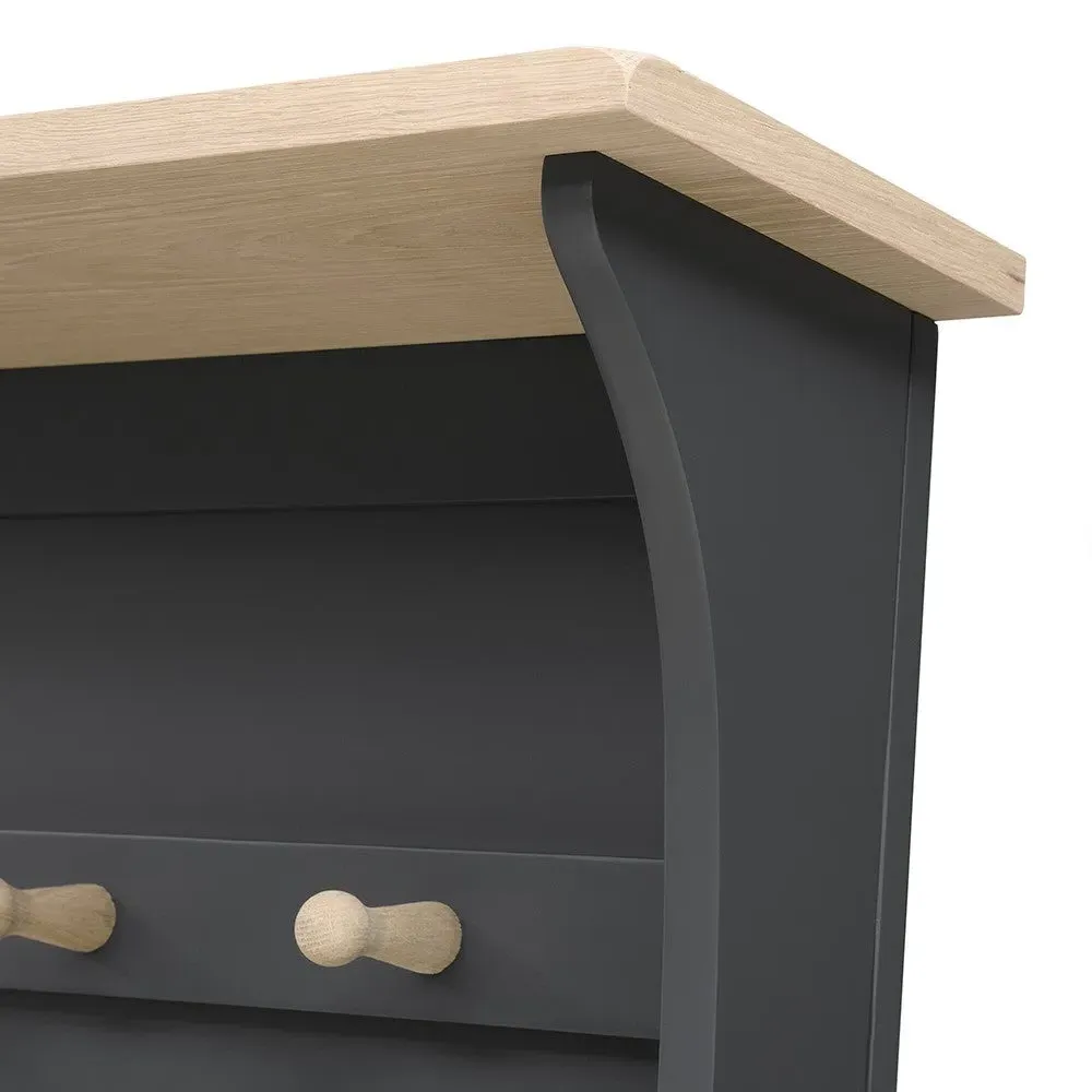 Hallway Tidy with Storage - Charcoal, Oak