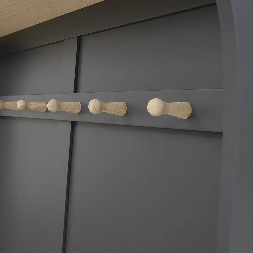 Hallway Tidy with Storage - Charcoal, Oak