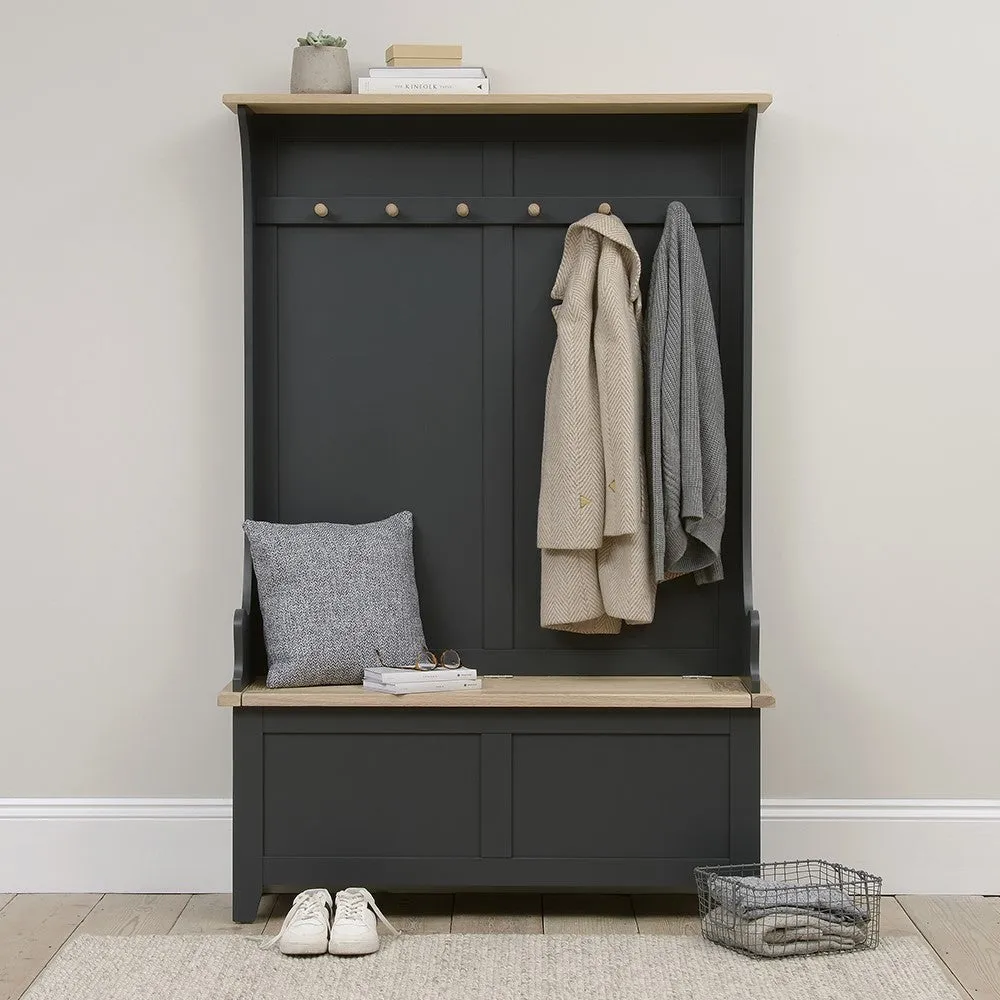 Hallway Tidy with Storage - Charcoal, Oak
