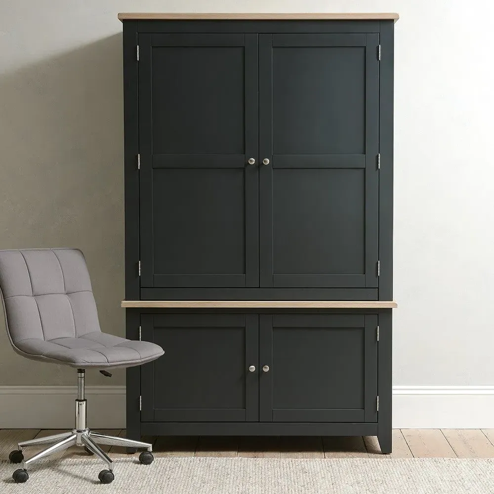 Hideaway Home Office - Charcoal, Oak