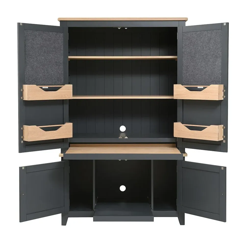 Hideaway Home Office - Charcoal, Oak
