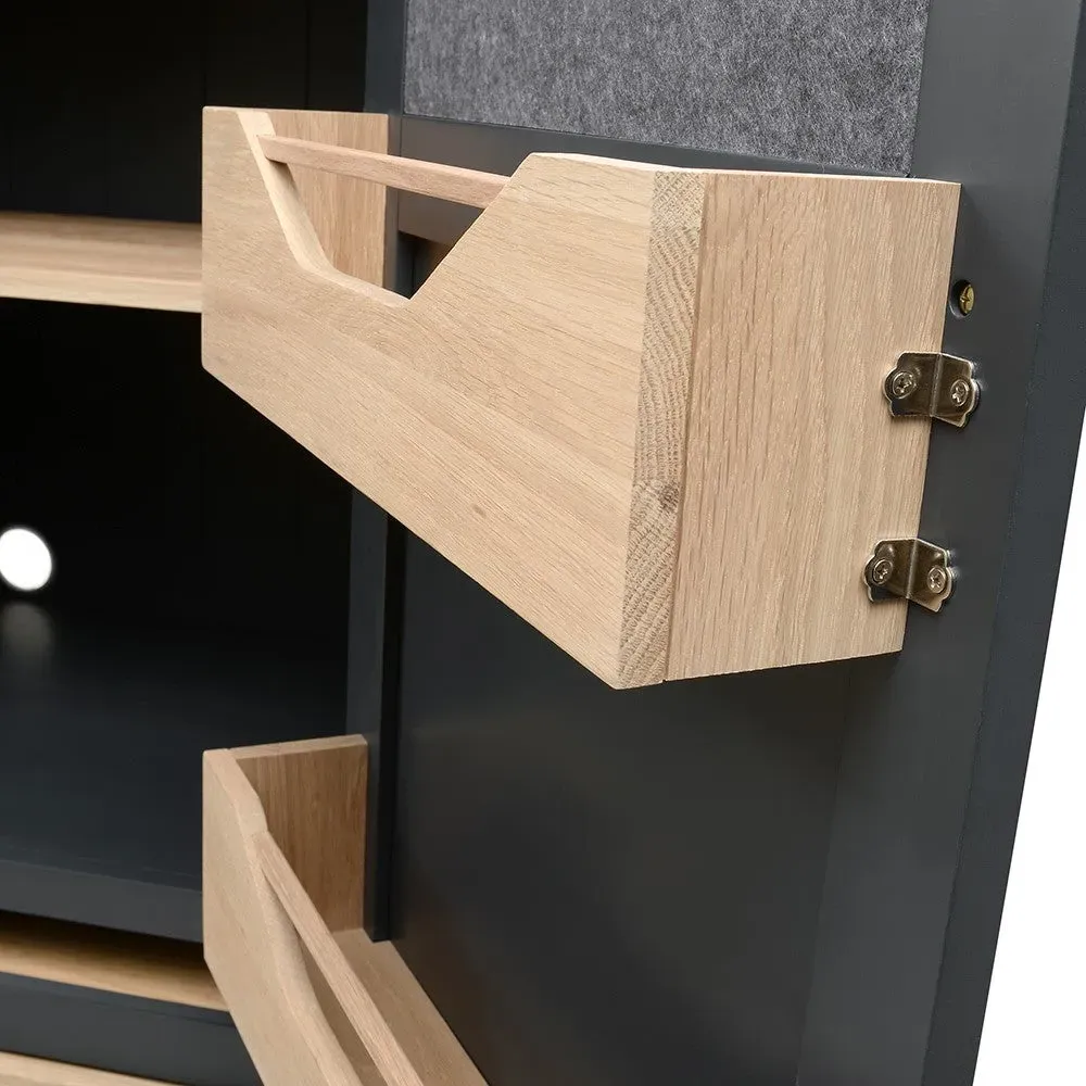 Hideaway Home Office - Charcoal, Oak