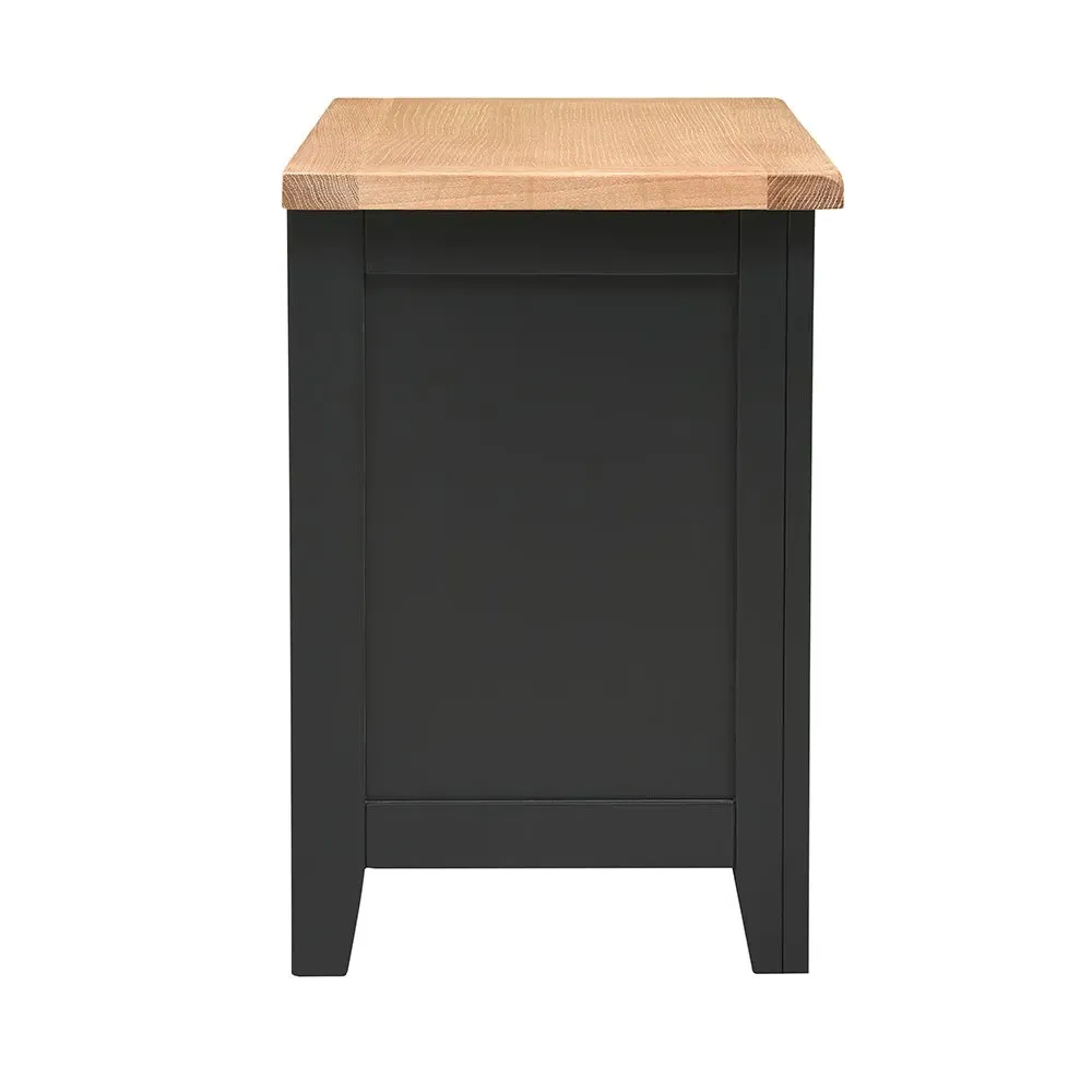 Jumbo Bedside Table with 3 Drawers - Oak