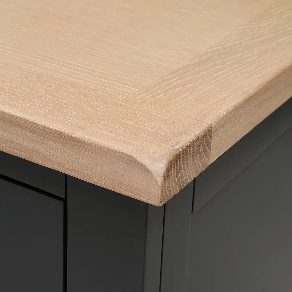 Jumbo Bedside Table with 3 Drawers - Oak