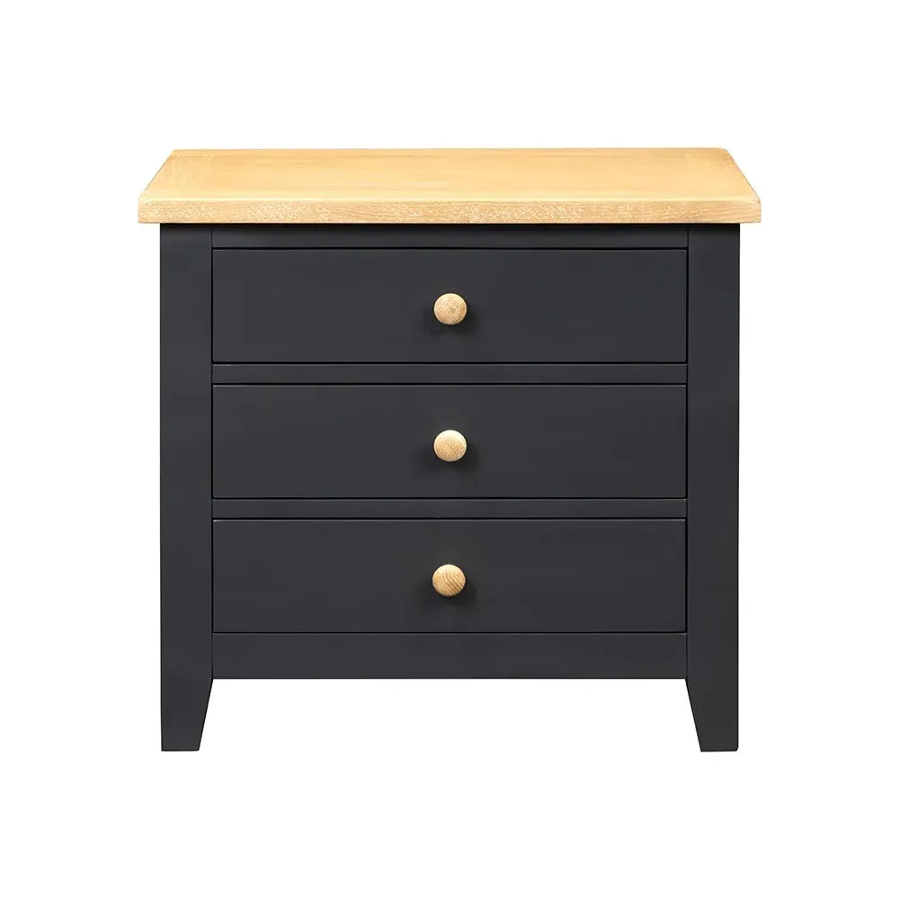 Cotswold Company Jumbo Bedside Table - Charcoal, Oak Veneer by The Cotswold Company, image 11