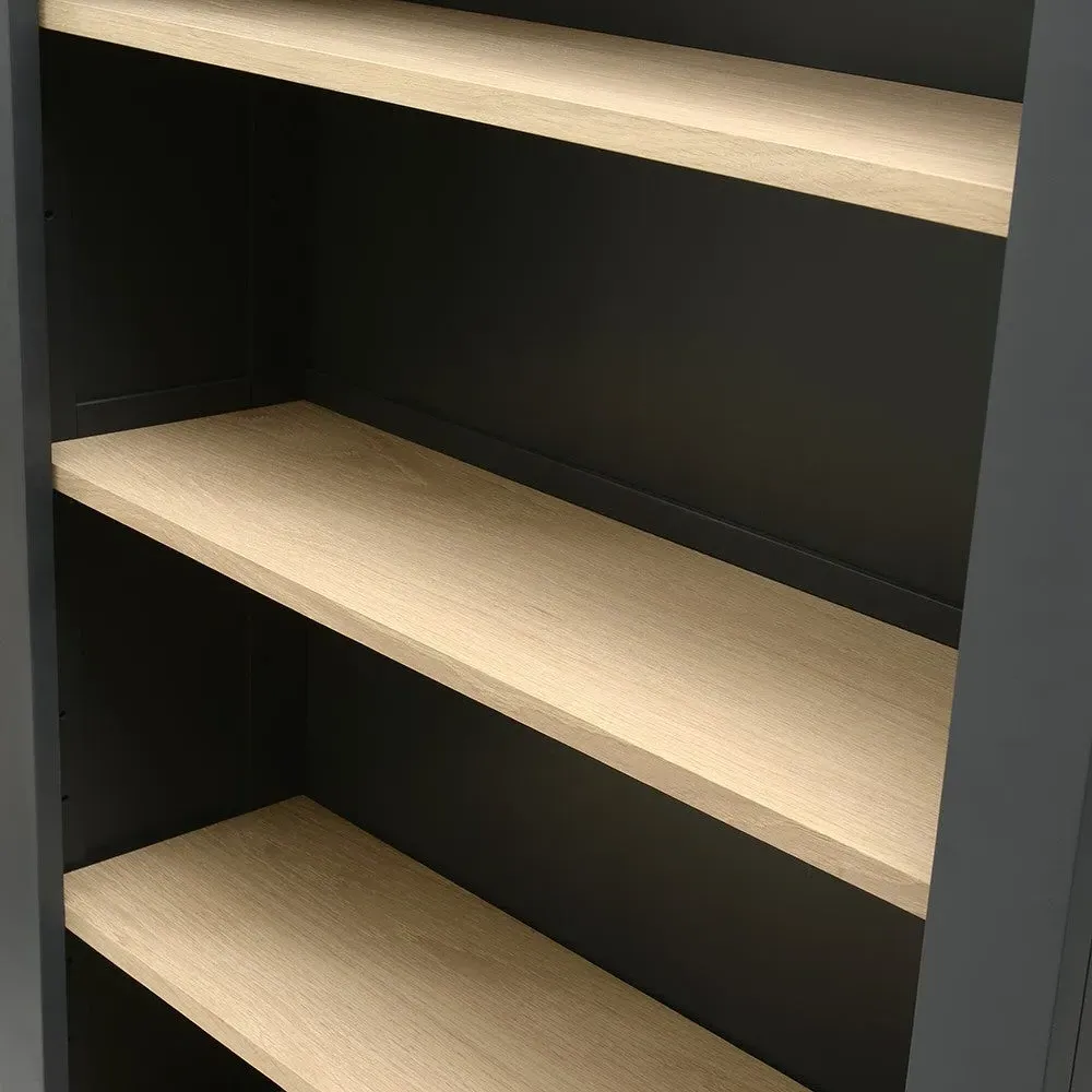 Large Bookcase - Charcoal, Oak