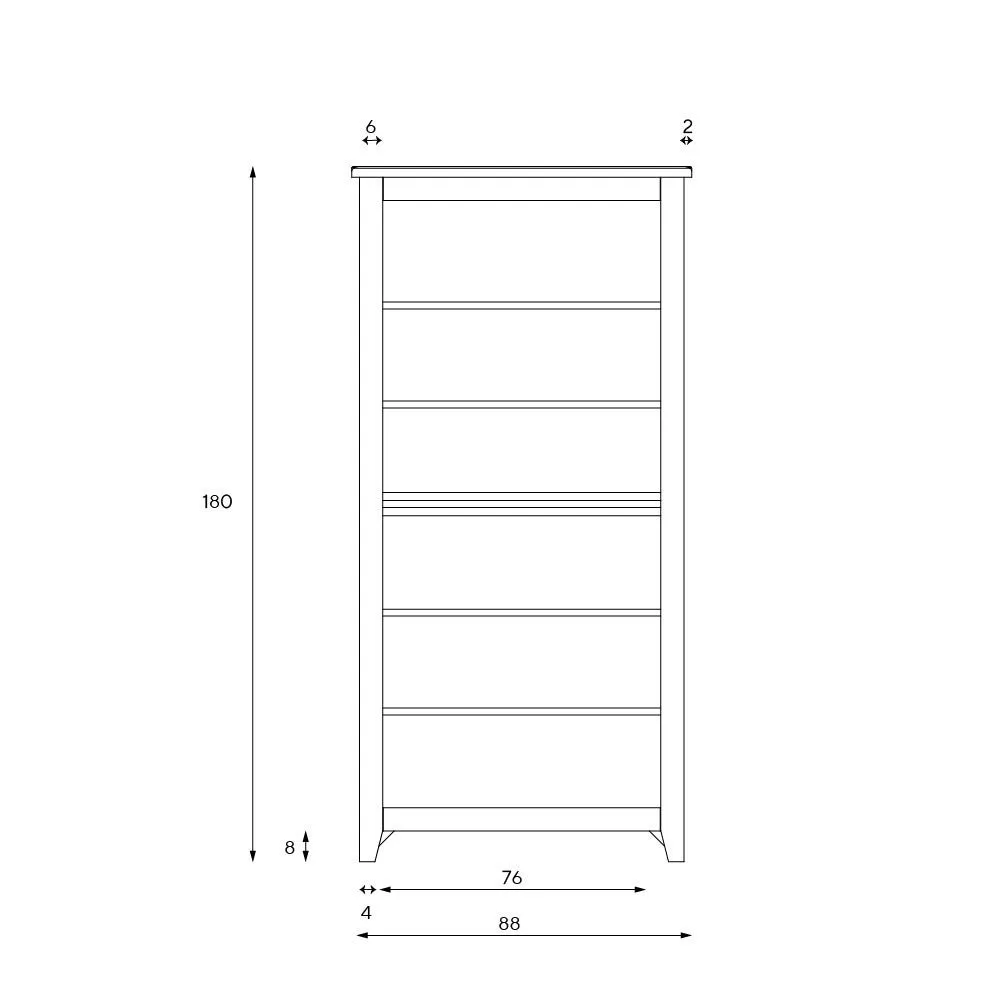 Large Bookcase - Charcoal, Oak