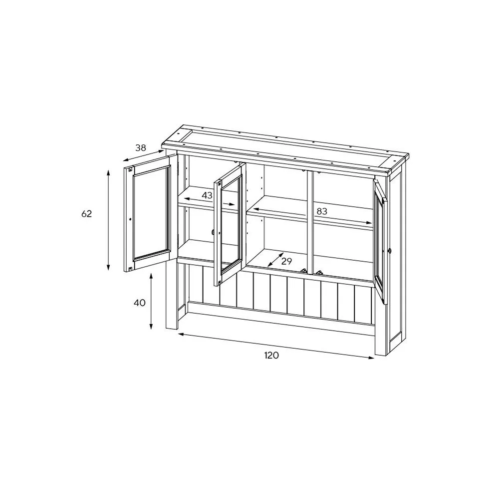 Large Dresser Top with Storage - Charcoal