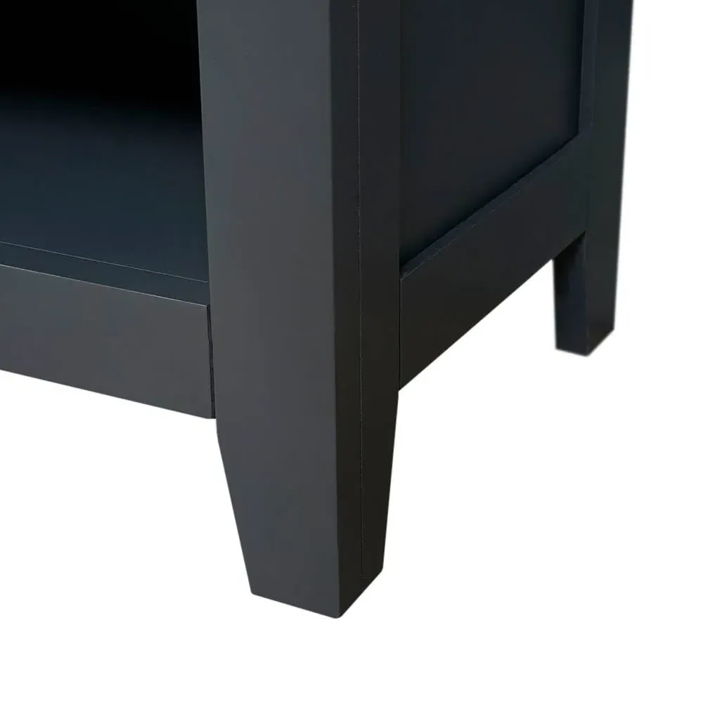 Large Open Shoe Bench - Charcoal