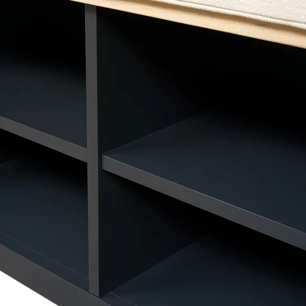 Large Open Shoe Bench - Charcoal