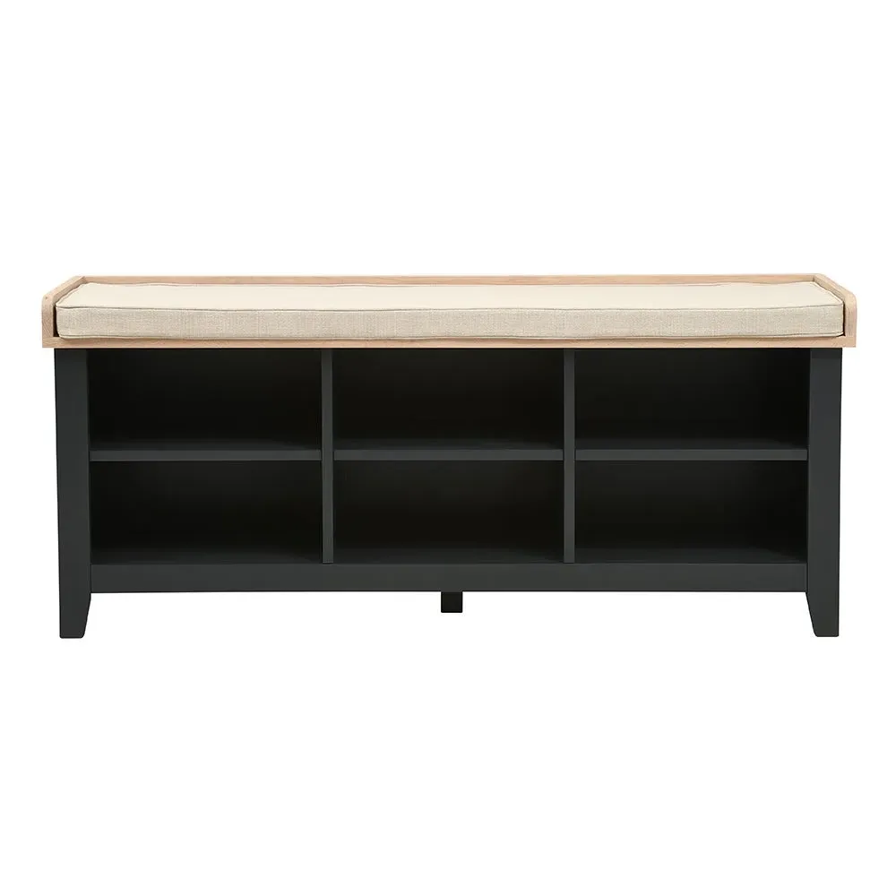 Large Open Shoe Bench - Charcoal