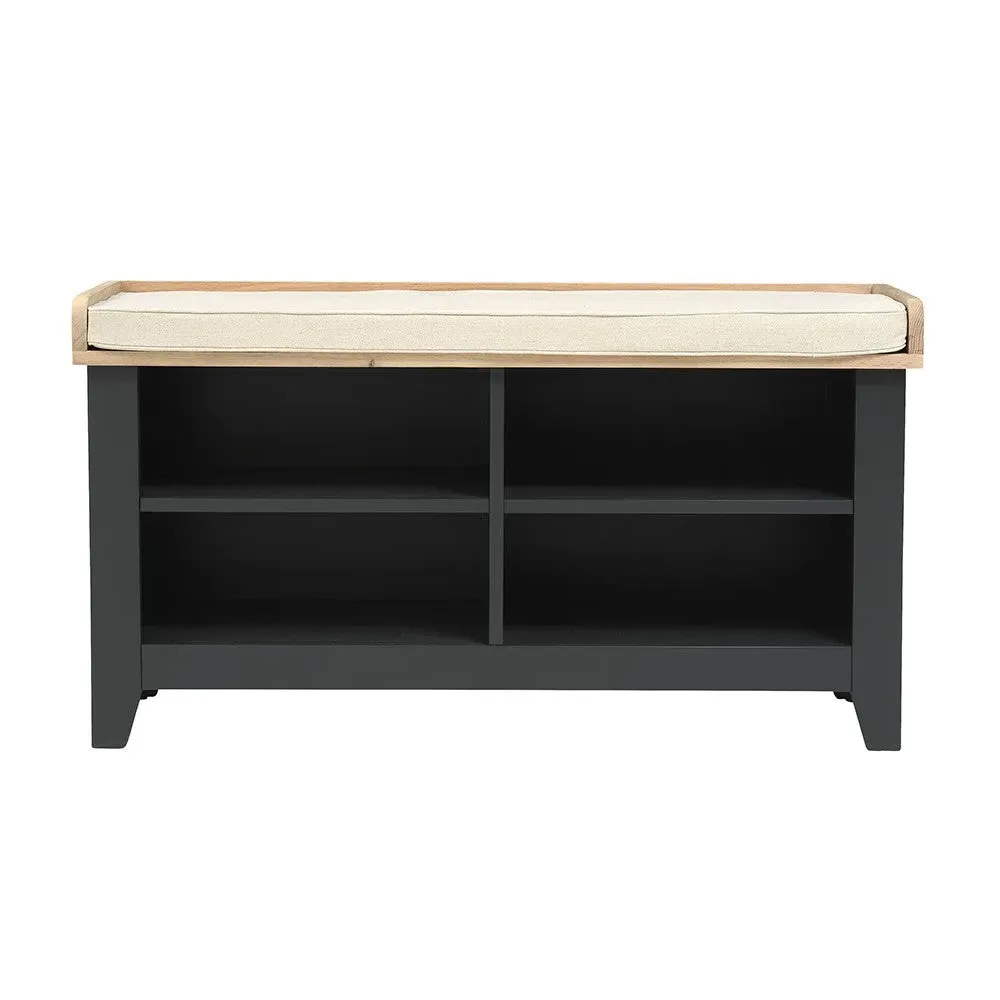 Open Shoe Storage Bench - Charcoal, Oak