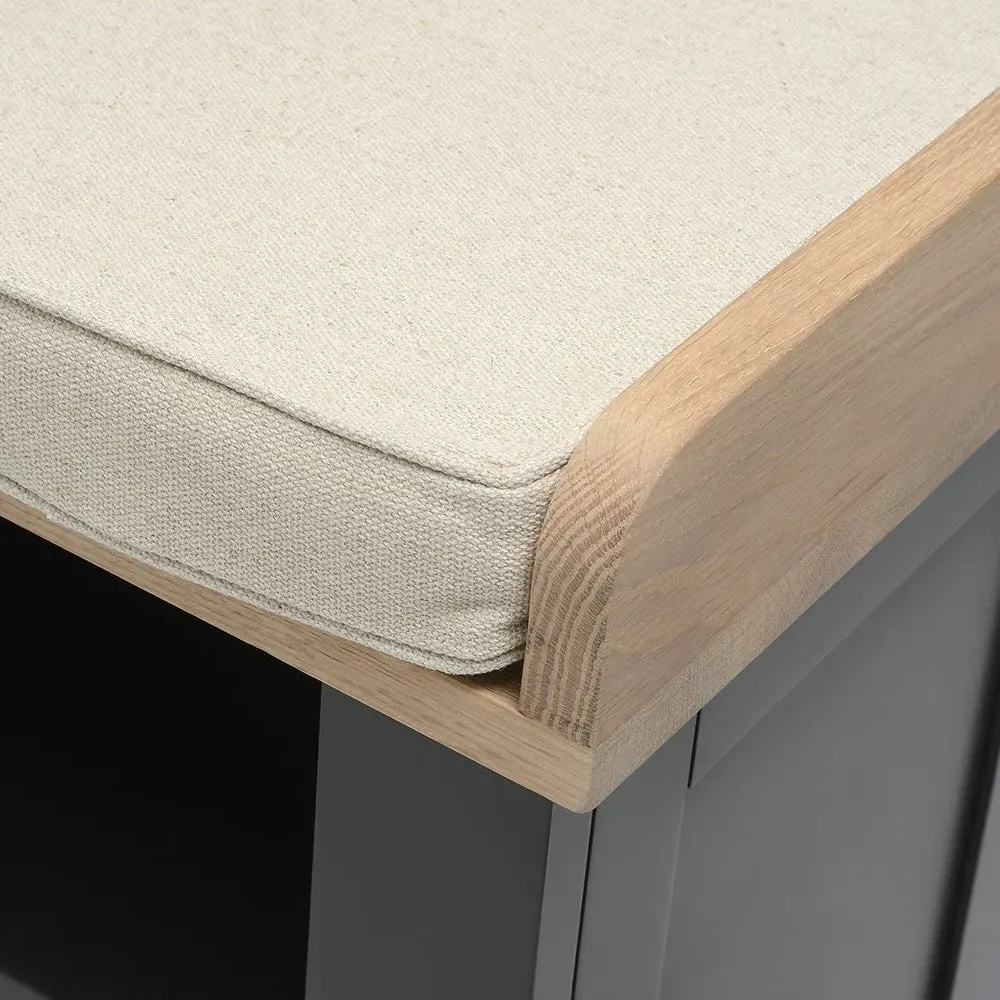 Open Shoe Storage Bench - Charcoal, Oak