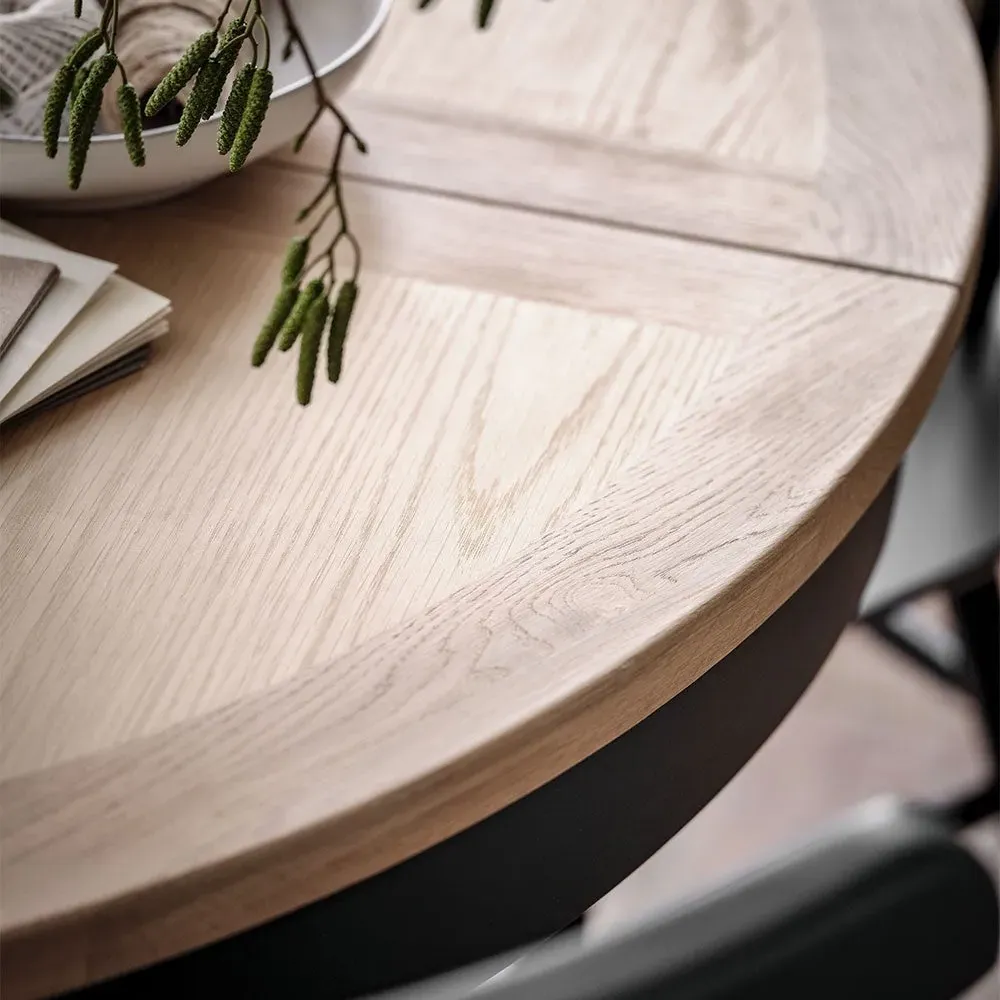 Round Extending Dining Table and 4 Spindleback Chairs - Charcoal