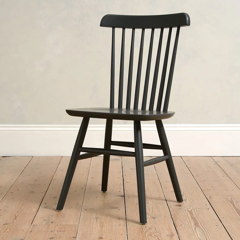 Round Extending Dining Table and 4 Spindleback Chairs - Charcoal image