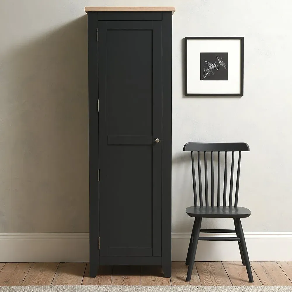 Shaker Cupboard with Adjustable Shelves - Charcoal, Oak