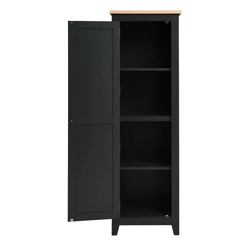 Shaker Cupboard with Adjustable Shelves - Charcoal, Oak