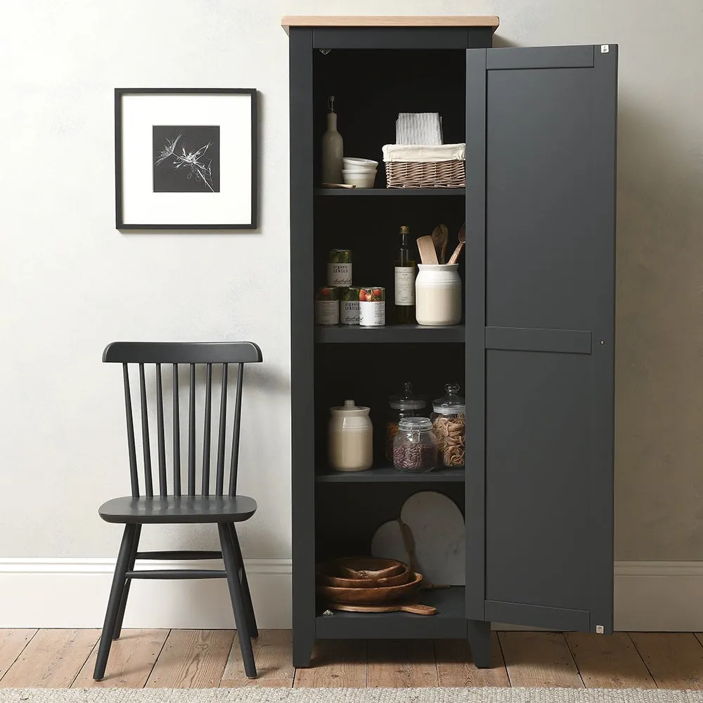 Shaker Cupboard with Adjustable Shelves - Charcoal, Oak