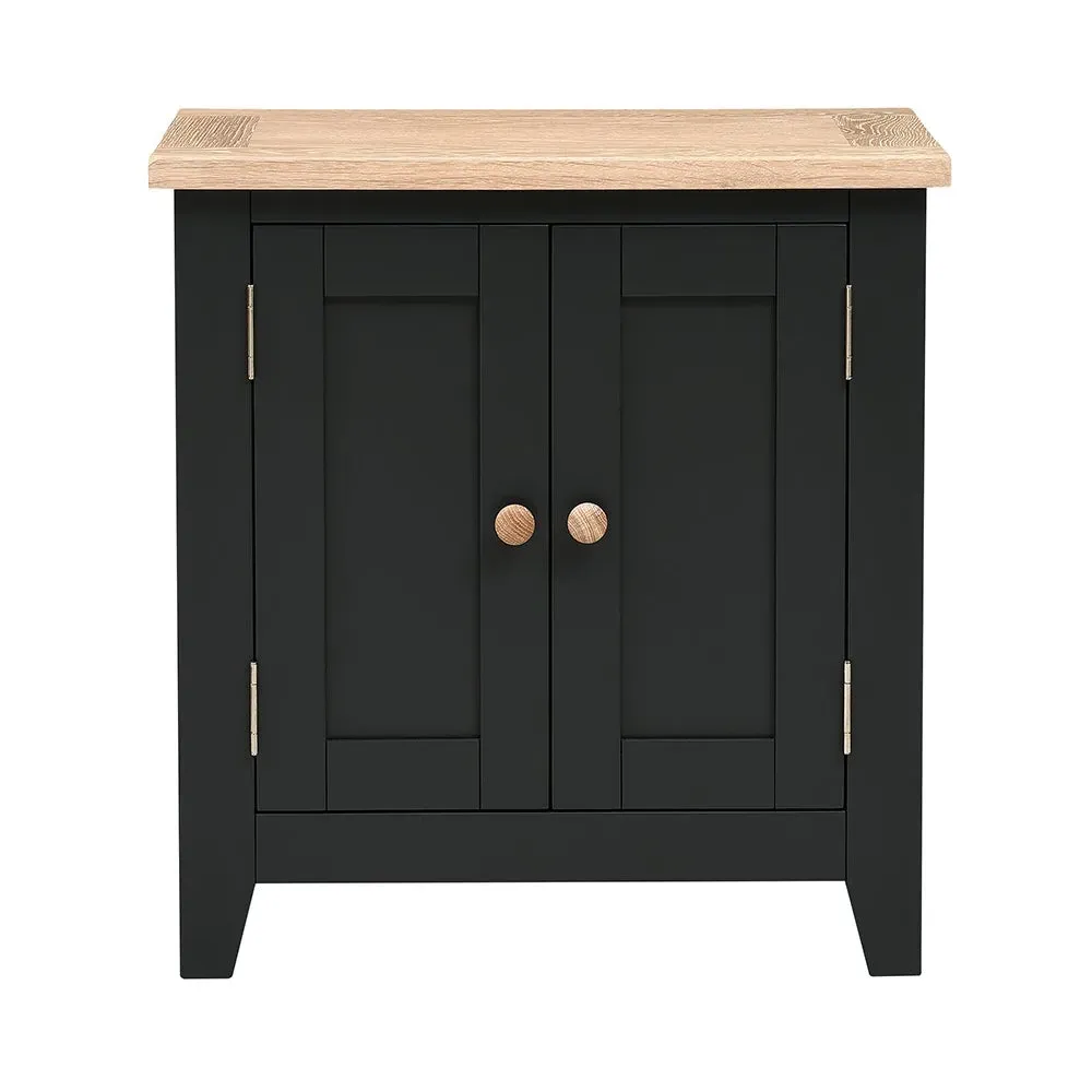 Small Double Cupboard - Charcoal, Oak