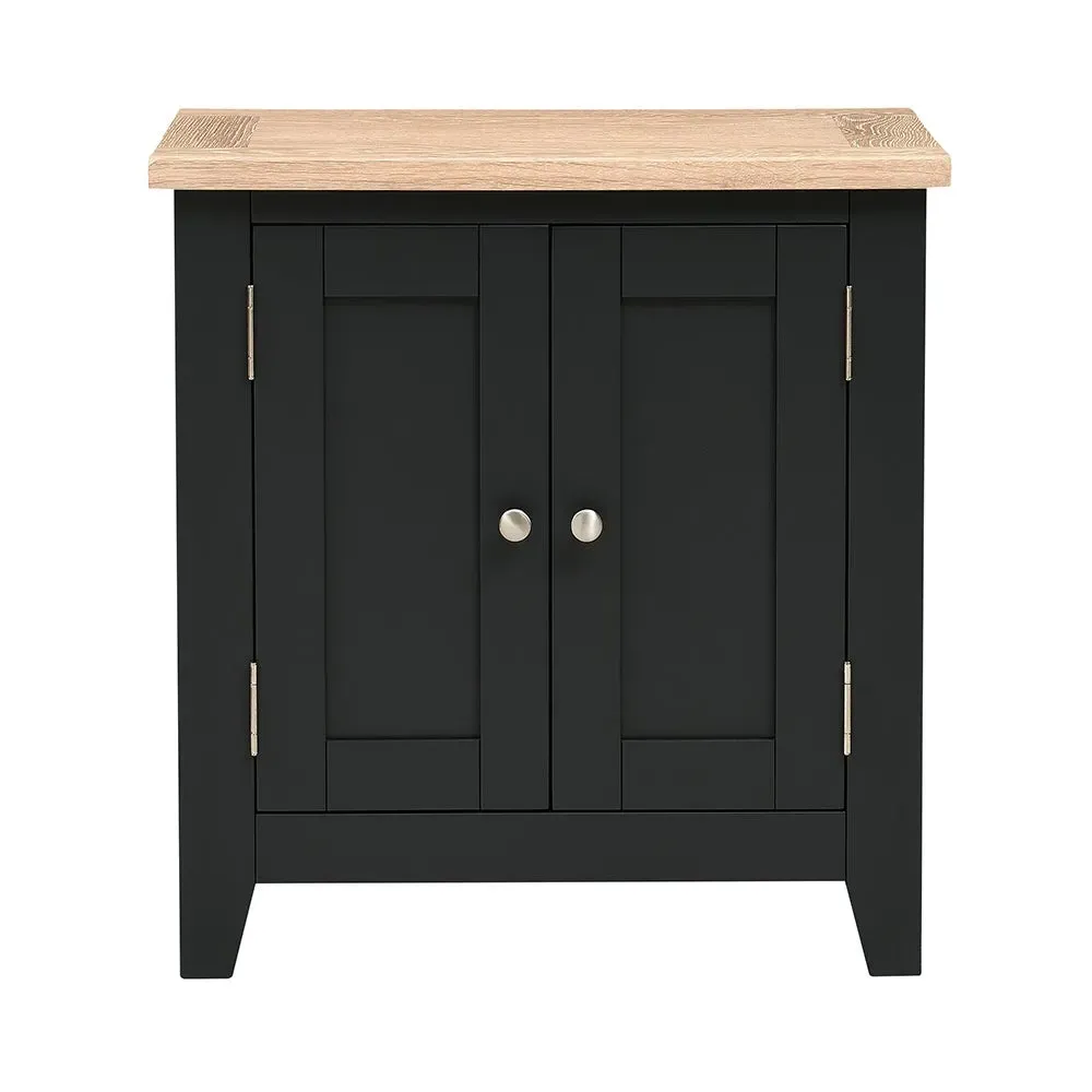 Small Double Cupboard - Charcoal, Oak