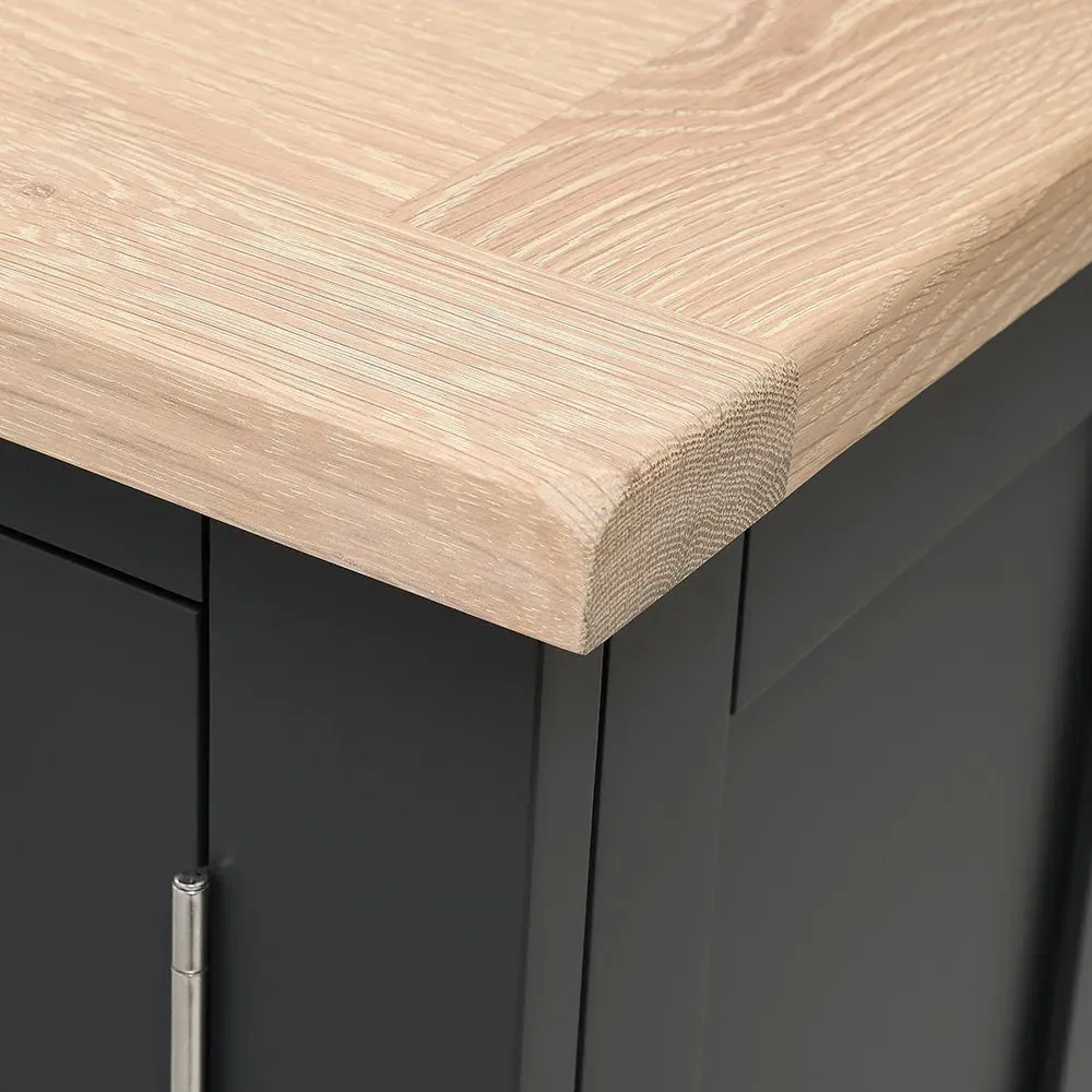 Small Double Cupboard - Charcoal, Oak