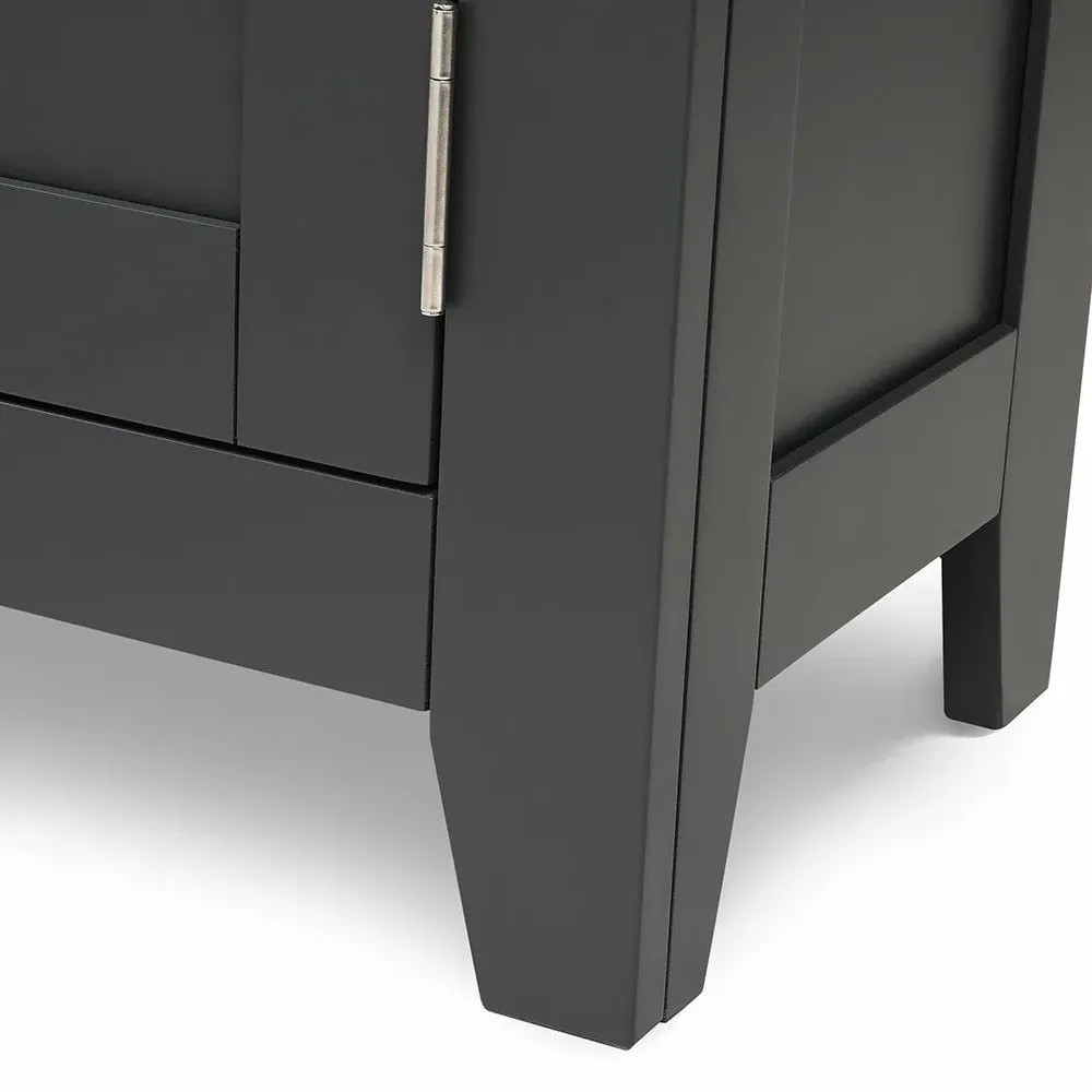 Small Double Cupboard - Charcoal, Oak