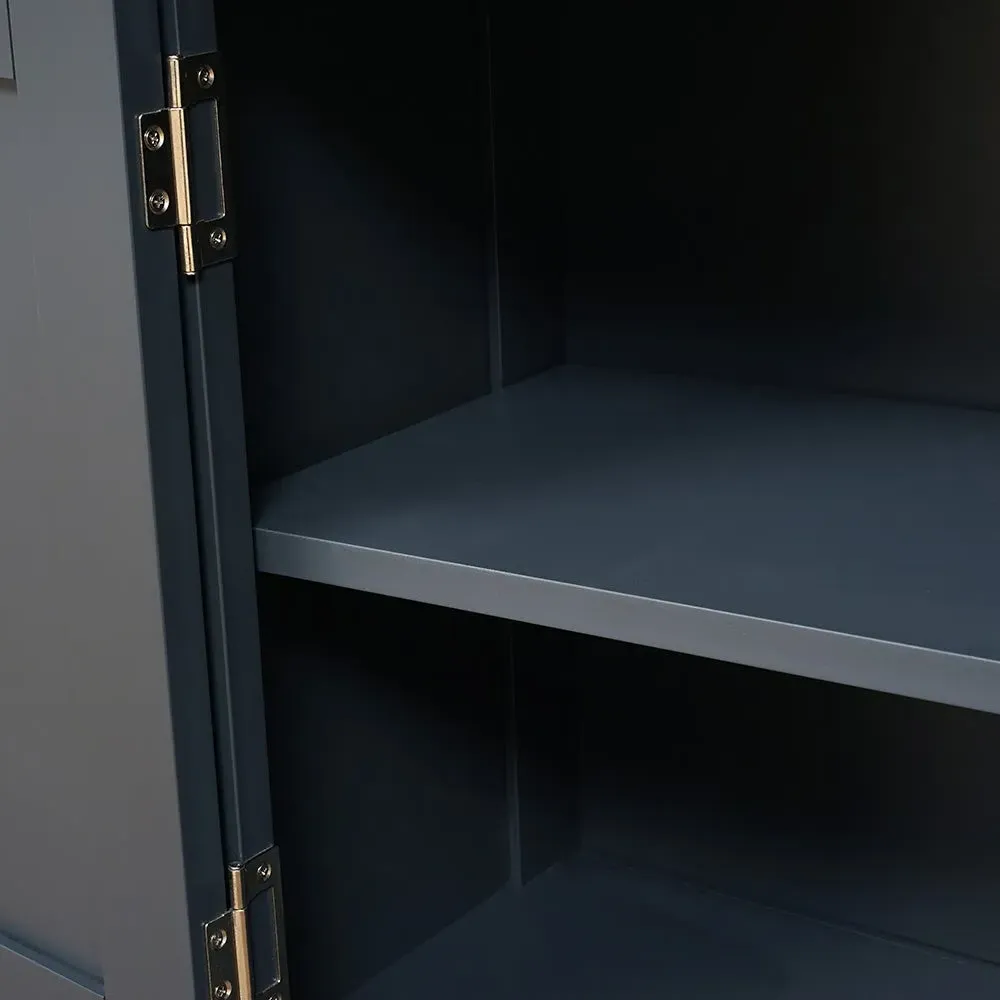 Small Double Cupboard - Charcoal, Oak