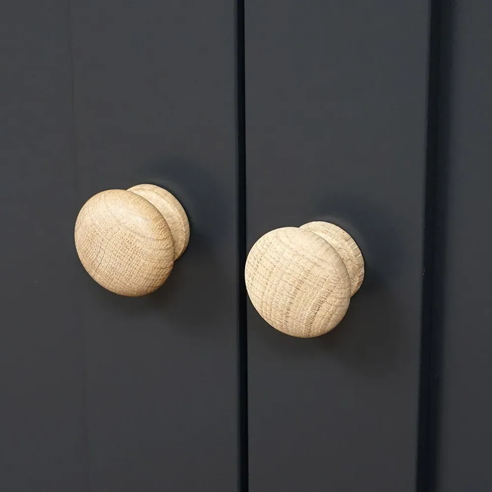 Small Double Cupboard - Charcoal, Oak