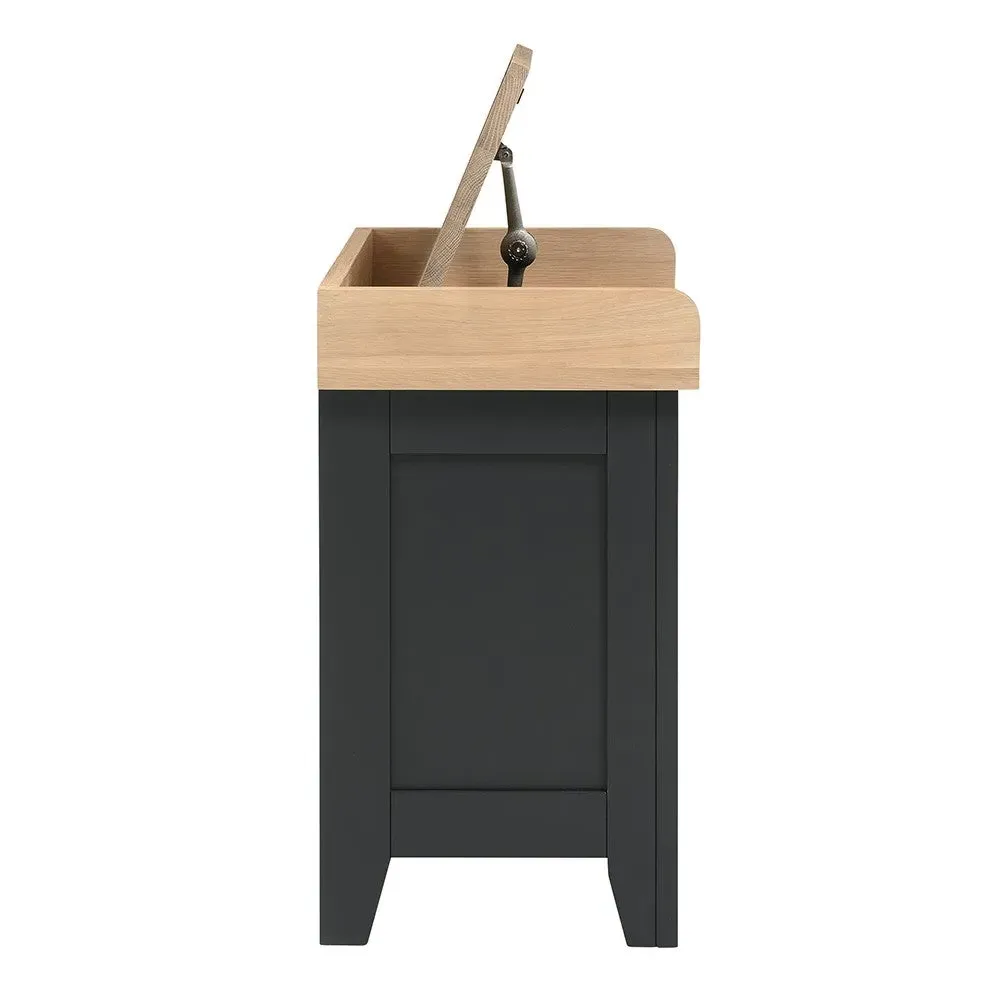 Small Shoe Storage Trunk Bench - Charcoal, Oak