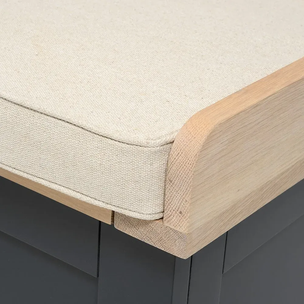 Small Shoe Storage Trunk Bench - Charcoal, Oak