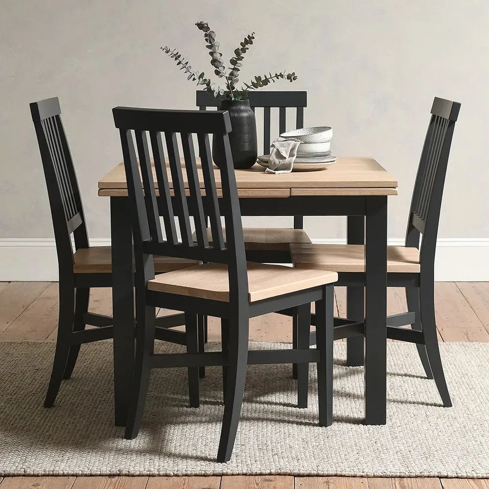 Square Extendable Dining Table - Charcoal, Oak