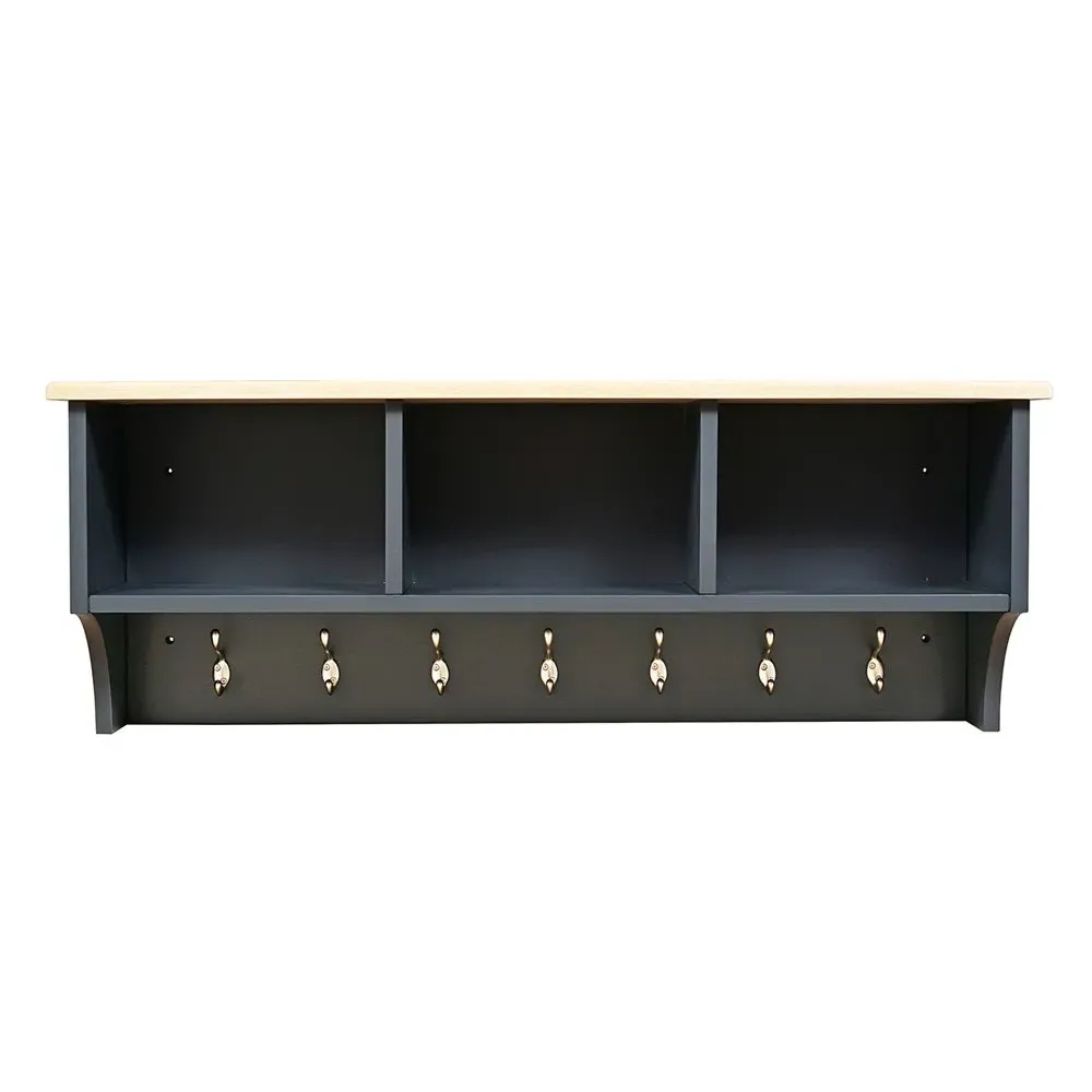Storage Shelf with Hooks - Charcoal