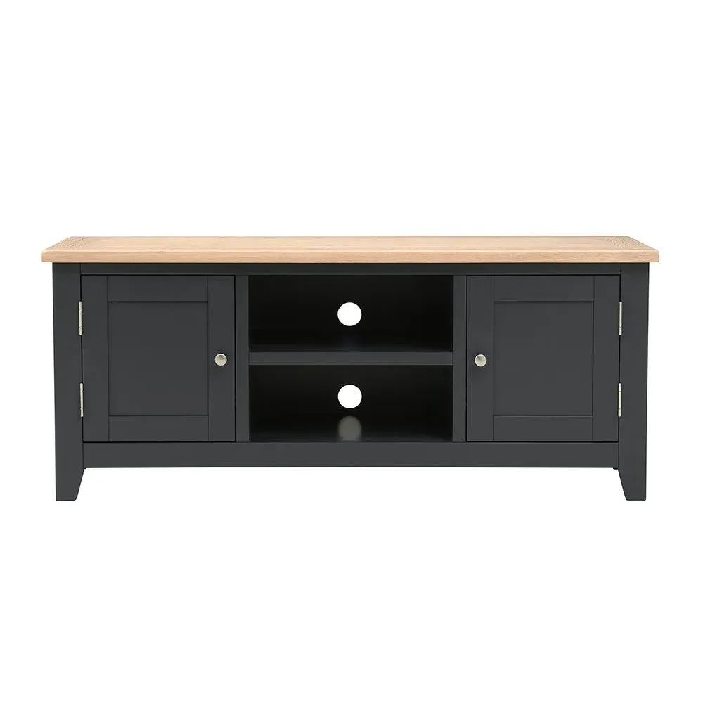 TV Stand with Storage - Charcoal, Oak