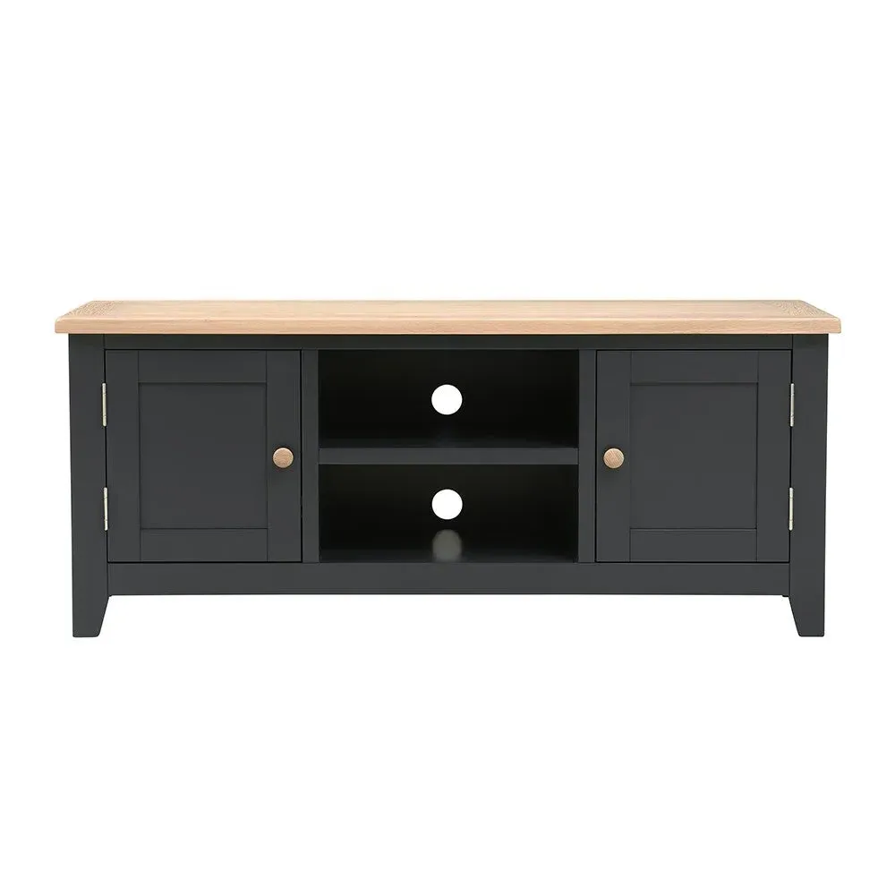 TV Stand with Storage - Charcoal, Oak