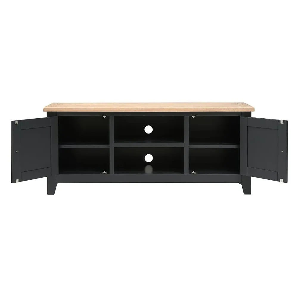 TV Stand with Storage - Charcoal, Oak