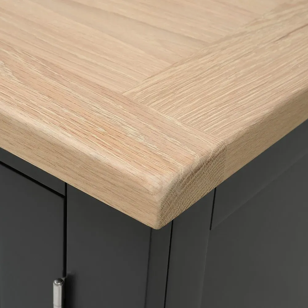 TV Stand with Storage - Charcoal, Oak