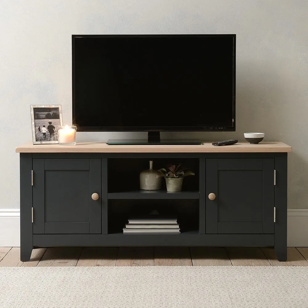 TV Stand with Storage - Charcoal, Oak image