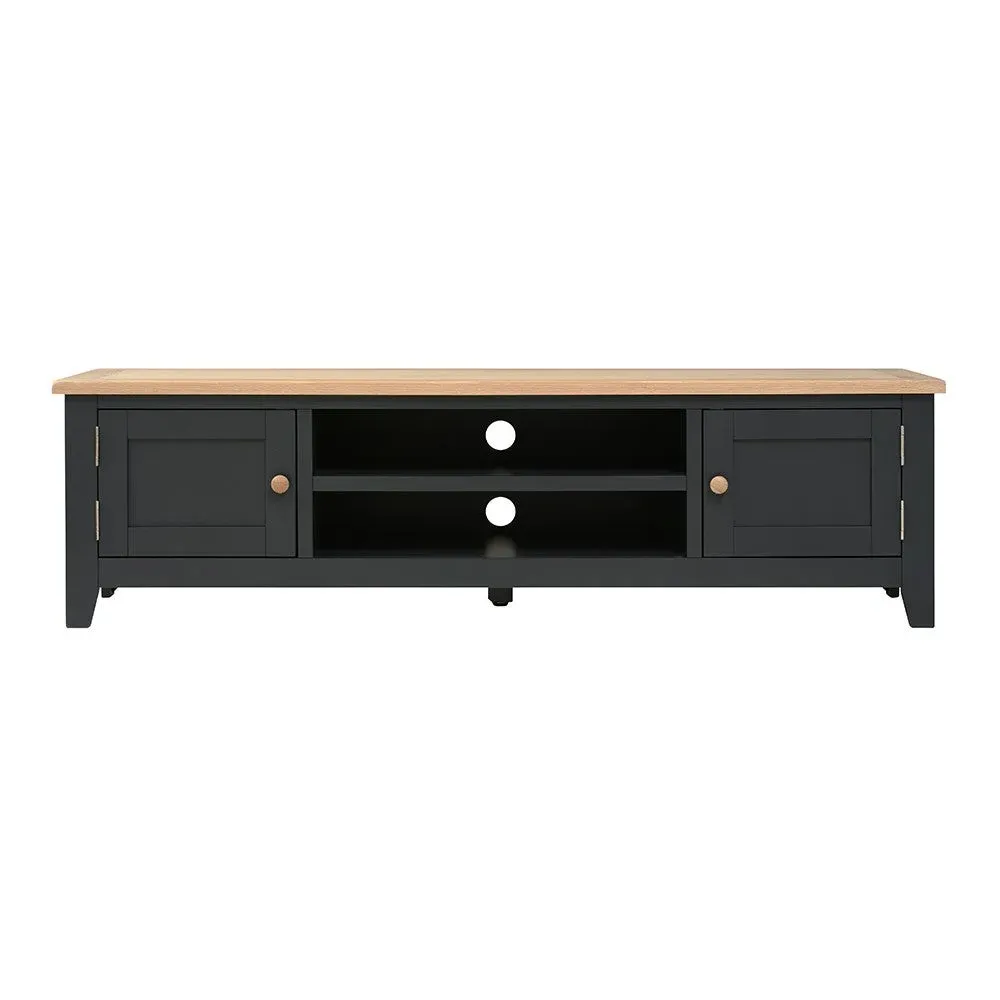 TV Unit with Storage - Charcoal, Oak