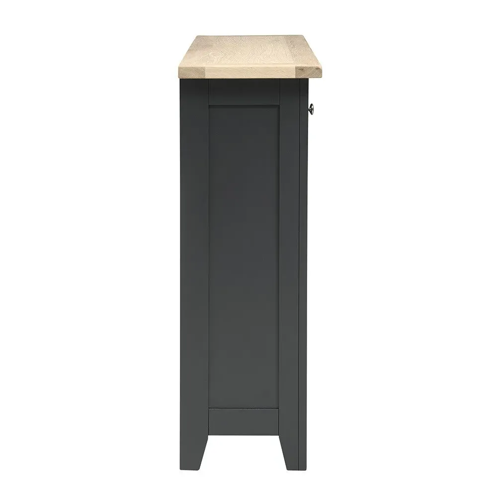 Wine Console with Storage - Charcoal, Oak