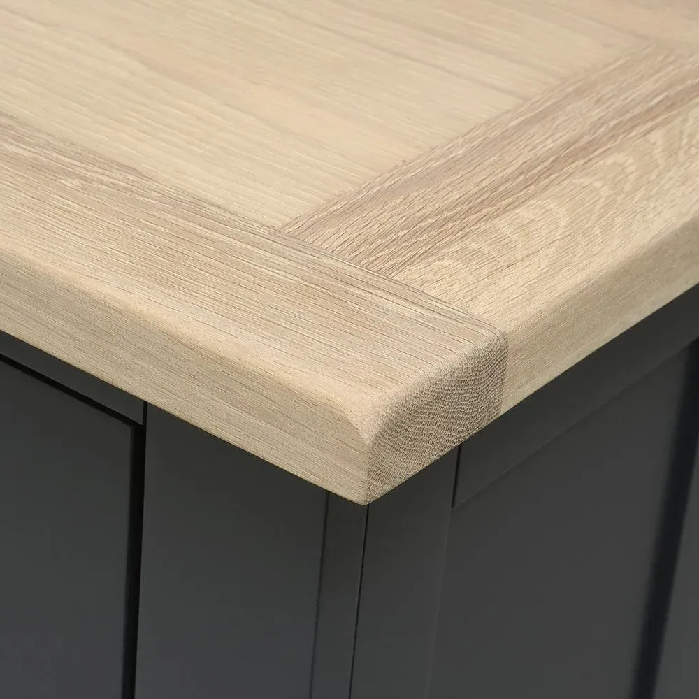 Wine Console with Storage - Charcoal, Oak