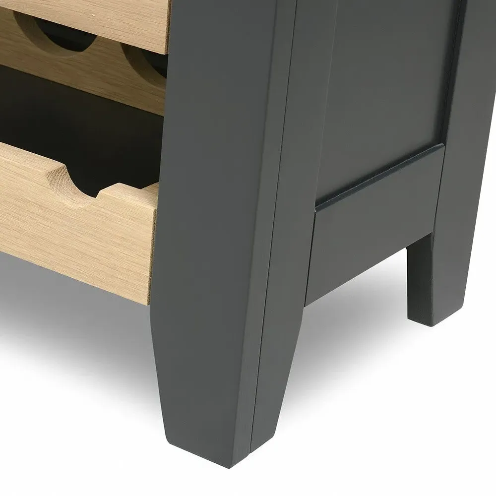 Wine Console with Storage - Charcoal, Oak