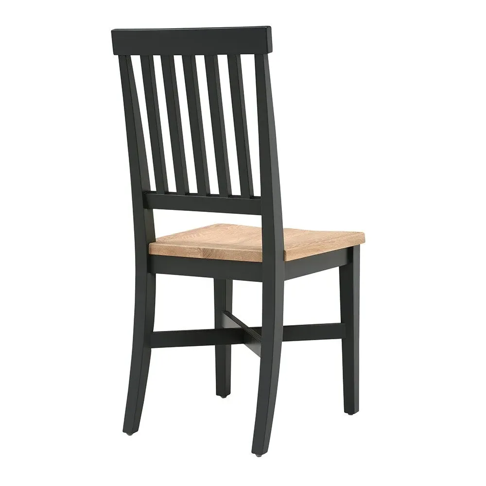 Wooden Seat Dining Chair - Charcoal
