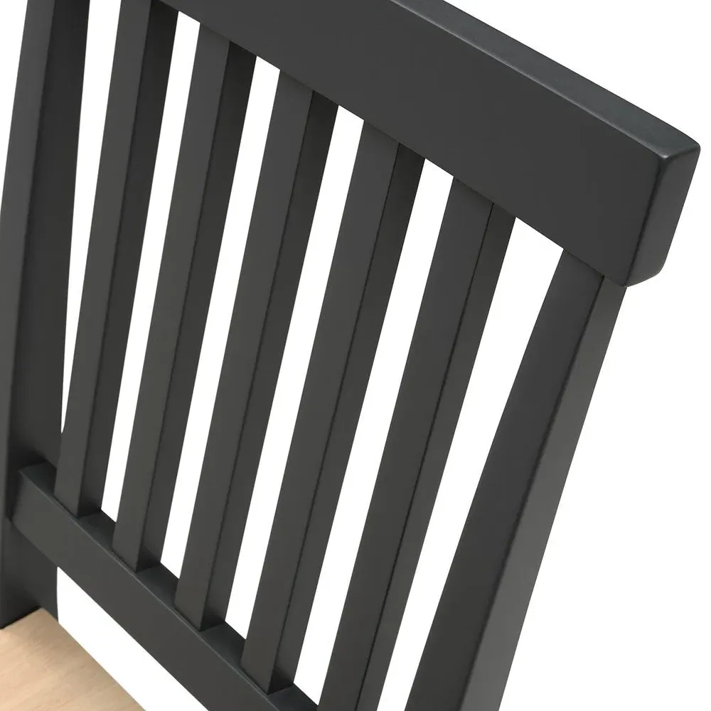 Wooden Seat Dining Chair - Charcoal