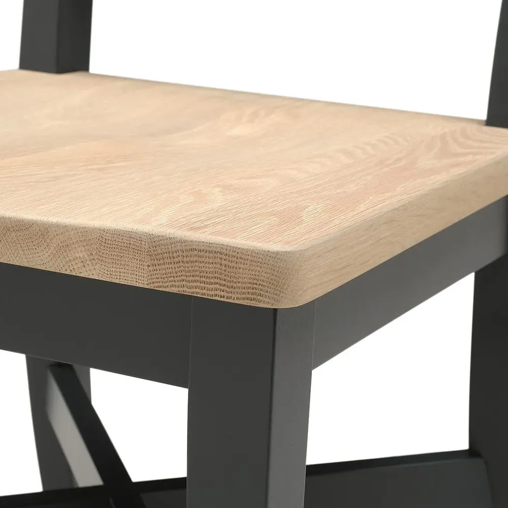 Wooden Seat Dining Chair - Charcoal