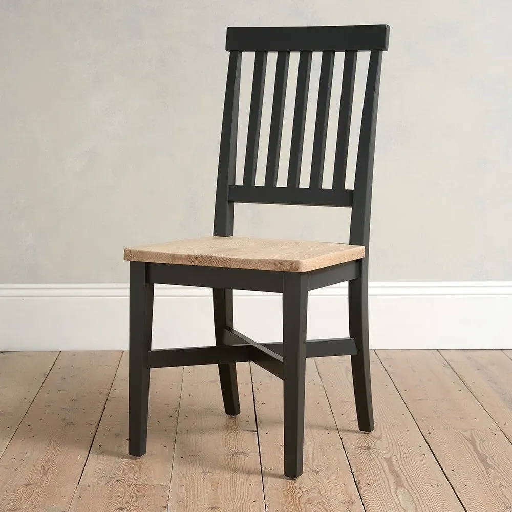 Wooden Seat Dining Chair - Charcoal